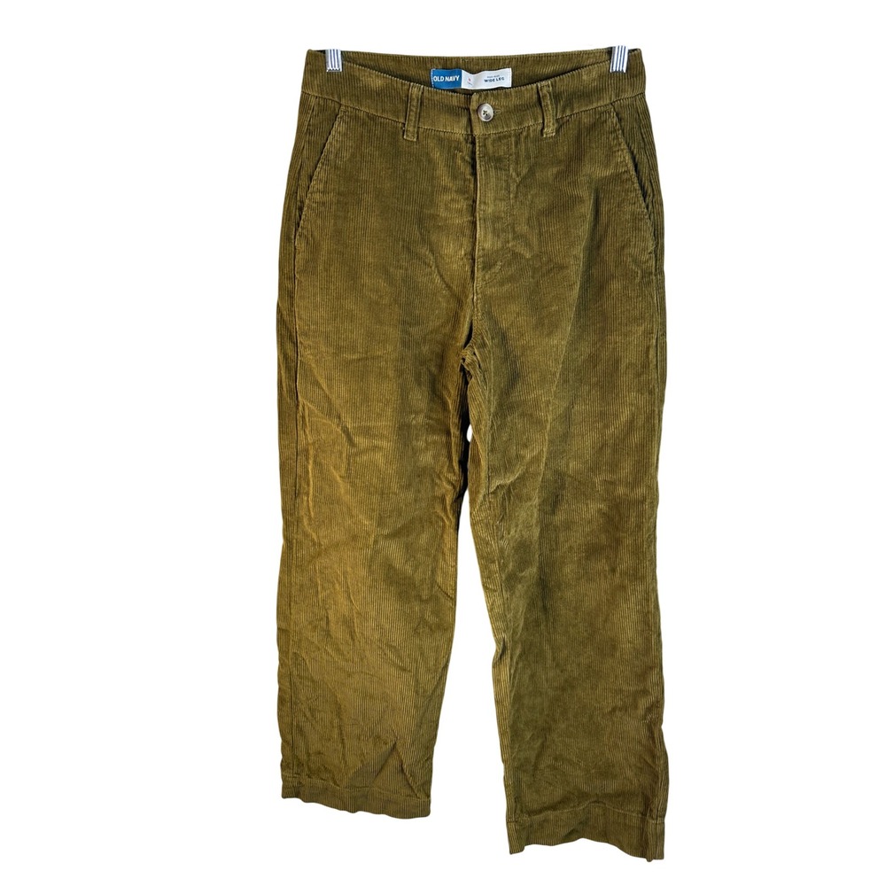 Old‎ Navy Women's Olive Green High-Rise Wide Leg Corduroy Pants Size 6 Tall